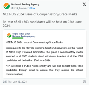 NEET-UG 2024 re-exam